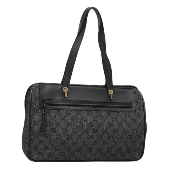 GUCCI GG Canvas Tote Bag Black Auth 119535 - Picture 1 of 16